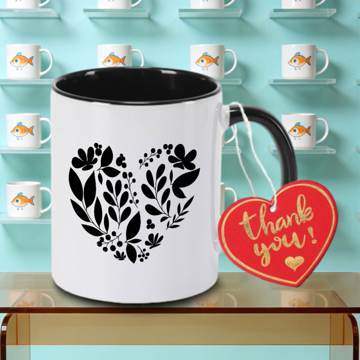 Tailorly Black Accent 11 oz Mug - And Pattern