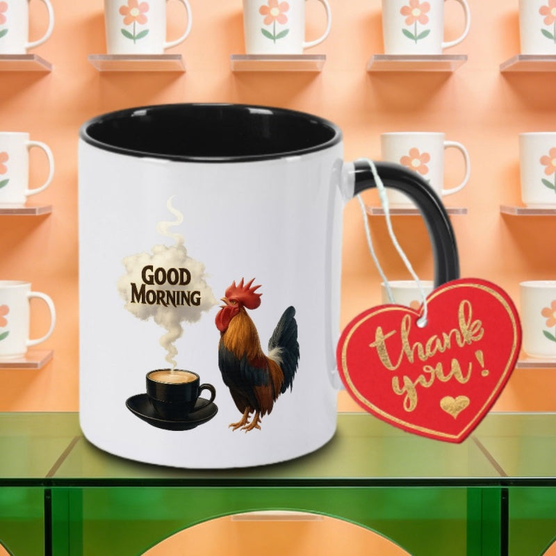 Tailorly Black Accent 11 oz Mug - morning beverages