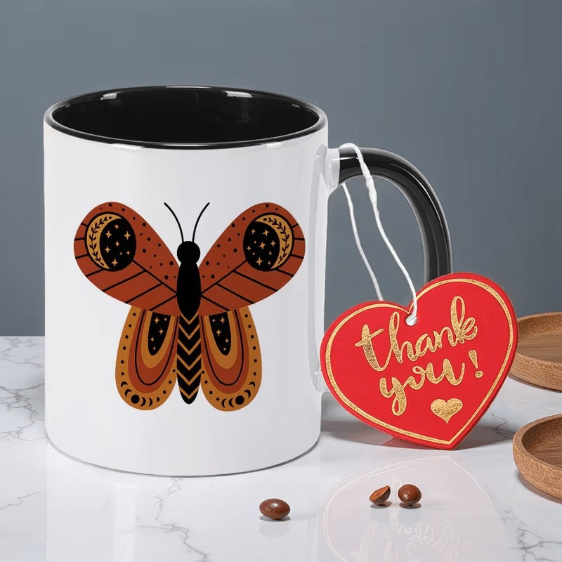 Tailorly Black Accent 11 oz Mug - brown pattern