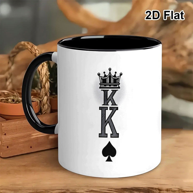 Tailorly Black Accent 11 oz Mug - two tone design with hot and cold drinks motif