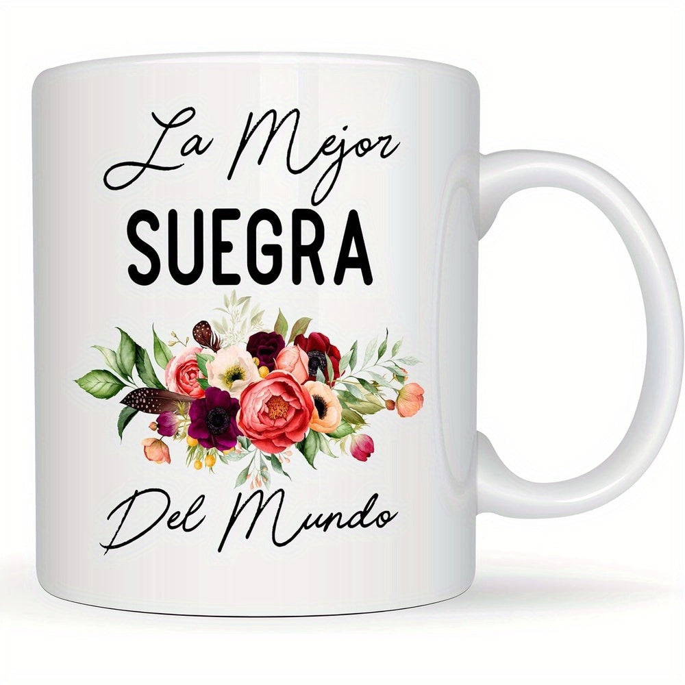 Tailorly White Ceramic 11 oz Mug - Elegant Watercolor Floral Arrangement With Vibrant Red Roses And Green Foliage Flower