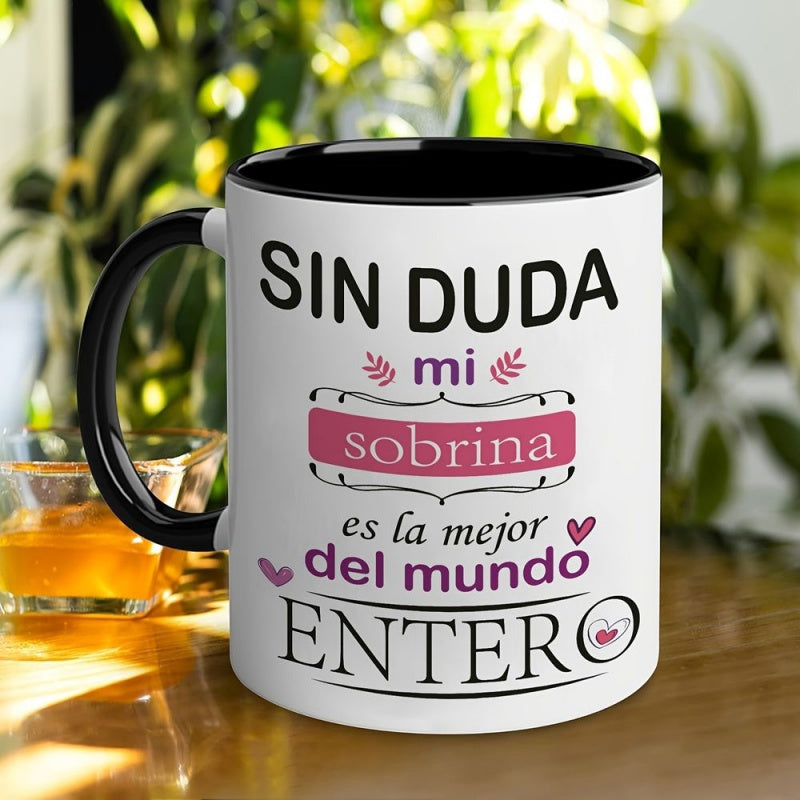 Tailorly Black Accent 11 oz Mug - 11 1 oz 330 ml ceramic coffee mug sin mi design wide mouth cup ideal on thanksgiving christmas halloween new