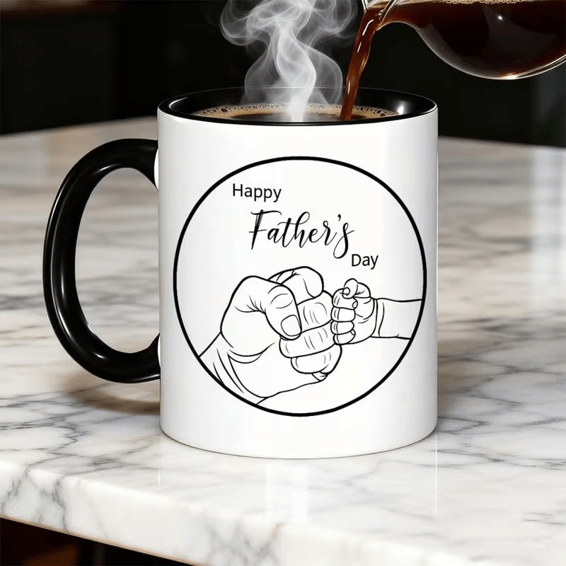 Tailorly Black Accent 11 oz Mug - happy fathers day text