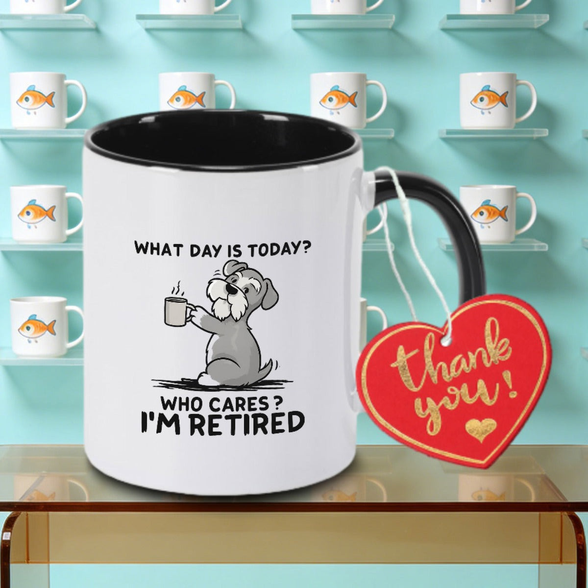 Tailorly Black Accent 11 oz Mug - A Single Piece of a Funny RetiredCeramic Coffee Mug Tea Milk Or Water Halloween design