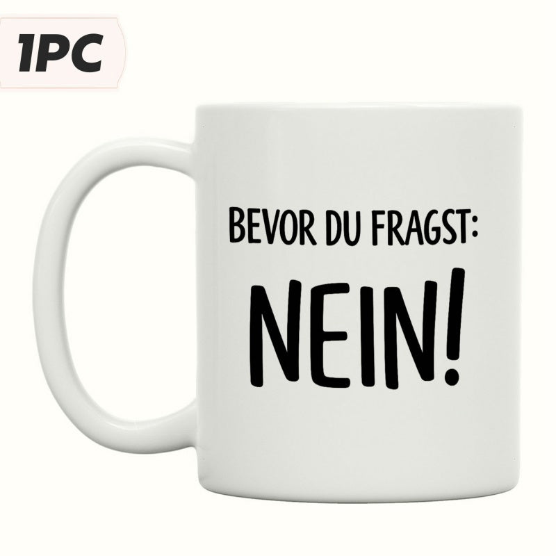 Tailorly White Ceramic 11 oz Mug - Sleek Polished With Bold Black Lettering Style Mug