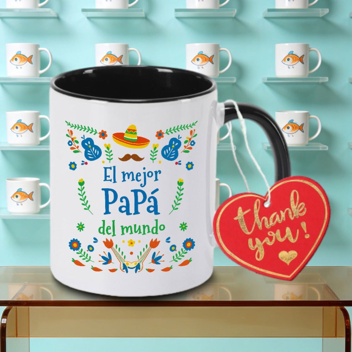Tailorly Black Accent 11 oz Mug - A Single Yalejain S Dad Logo