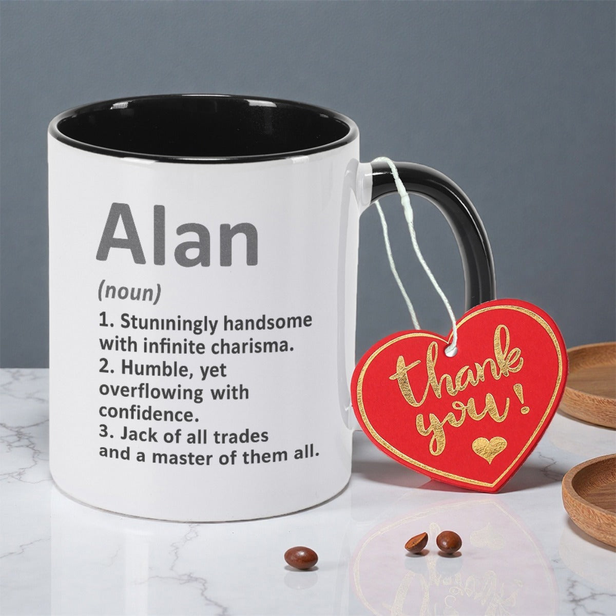 Tailorly Black Accent 11 oz Mug - alan print