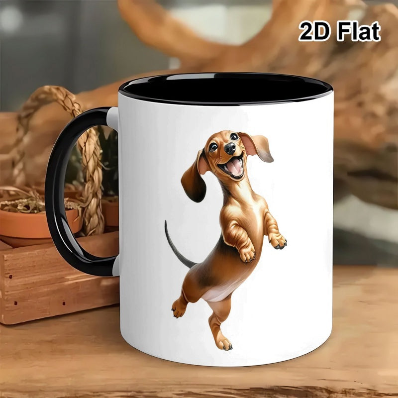 Tailorly Black Accent 11 oz Mug - dachshund