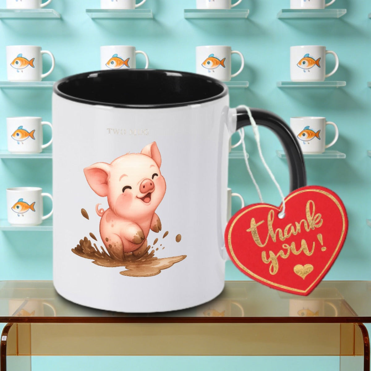 Tailorly Black Accent 11 oz Mug - One Cute And Fun Logo