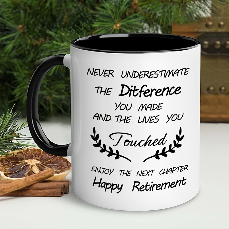Tailorly Black Accent 11 oz Mug - retirement gifts for 11 ounce ceramic retirement mugs perfect happy retirement gifts for women men colleagues bosses