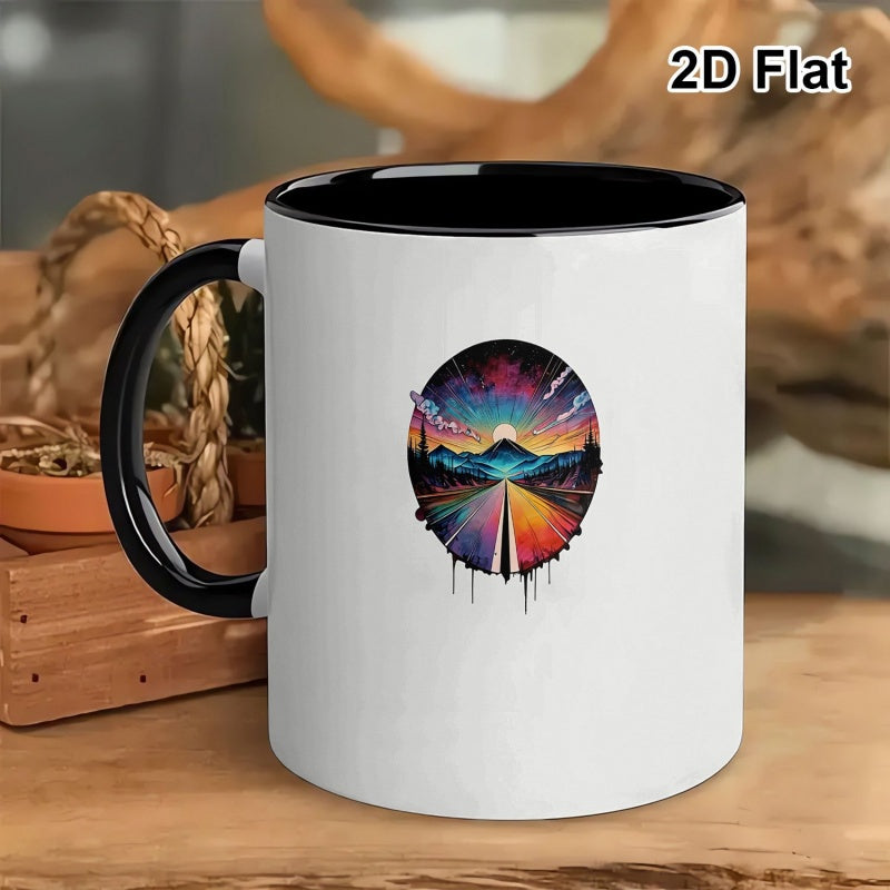 Tailorly Black Accent 11 oz Mug - colorful two tone pattern