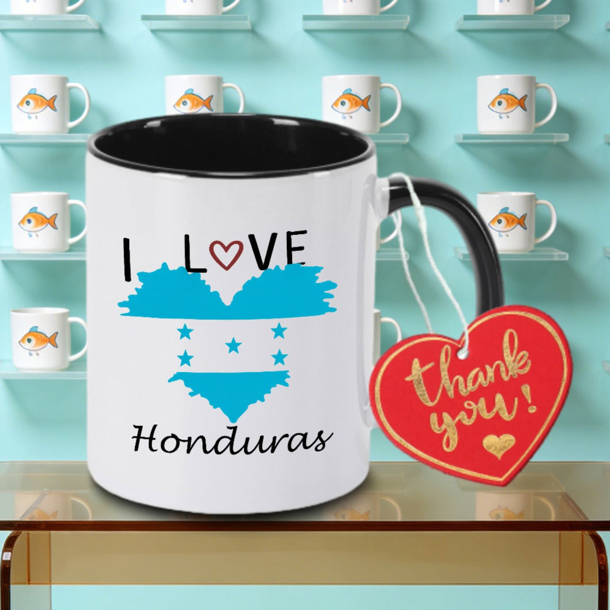Tailorly Black Accent 11 oz Mug - Honduras Logo