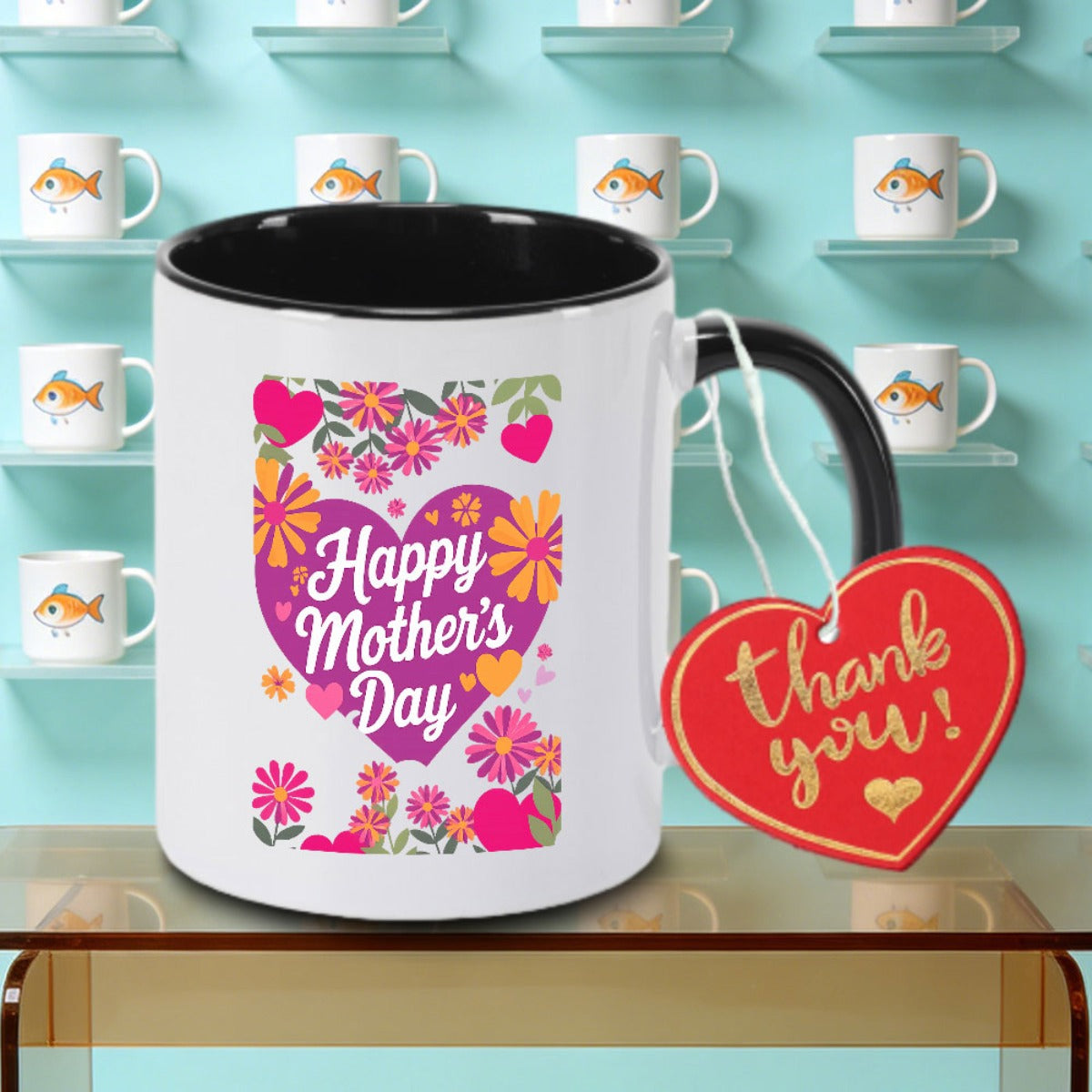Tailorly Black Accent 11 oz Mug - Mother's Logo