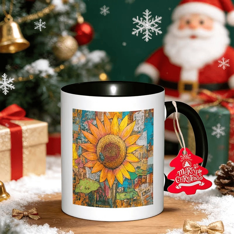 Tailorly Black Accent 11 oz Mug - Sunflower