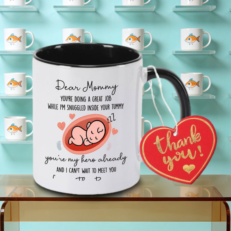 Tailorly Black Accent 11 oz Mug - Logo Tea Milk Or Water