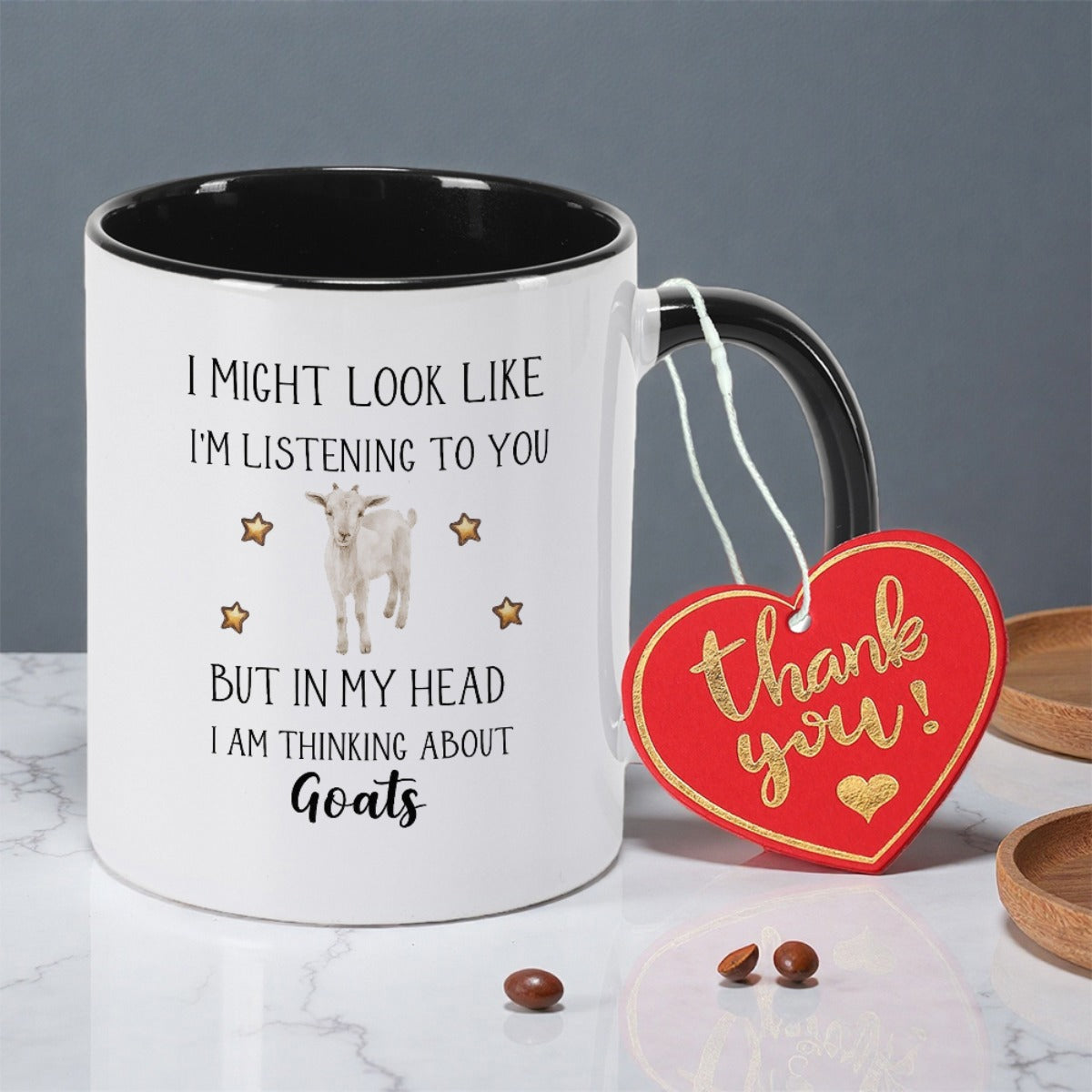 Tailorly Black Accent 11 oz Mug - white christmas text and design
