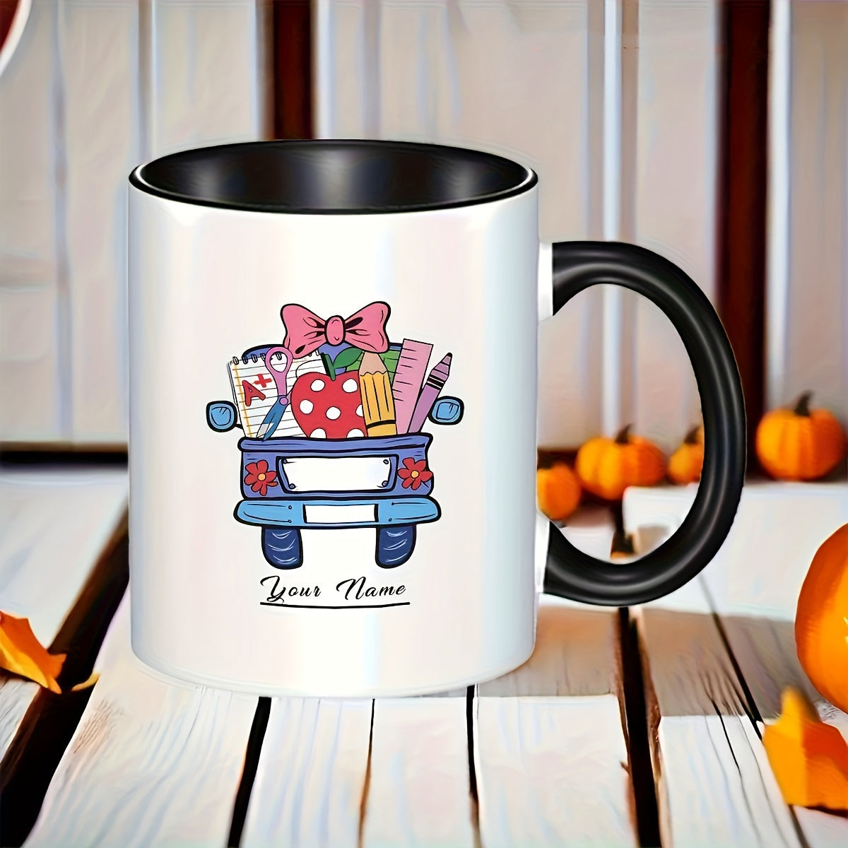 Tailorly Black Accent 11 oz Mug - classroom themed design