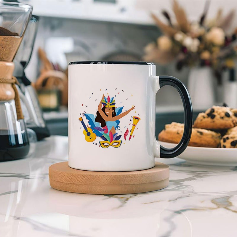Tailorly Black Accent 11 oz Mug - carnival themed