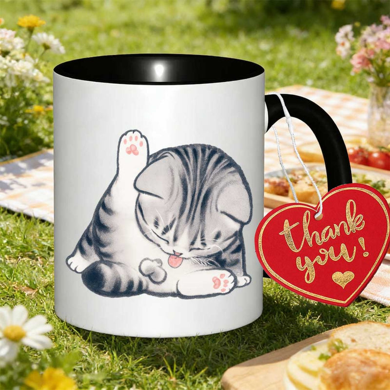 Tailorly Black Accent 11 oz Mug - adorable kitten
