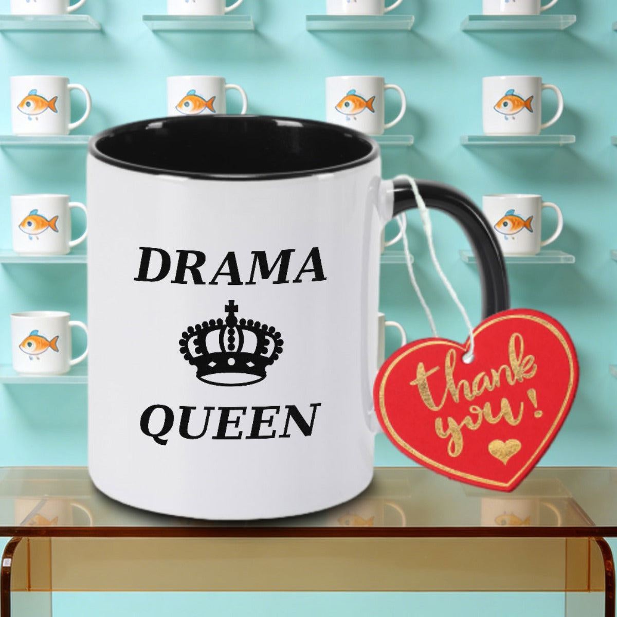 Tailorly Black Accent 11 oz Mug - 1pc with Ceramic Coffee Mug Coffee Cup Tea Mug Halloween Gift Home Reusable Ideal for Holding Tea Milk Water a