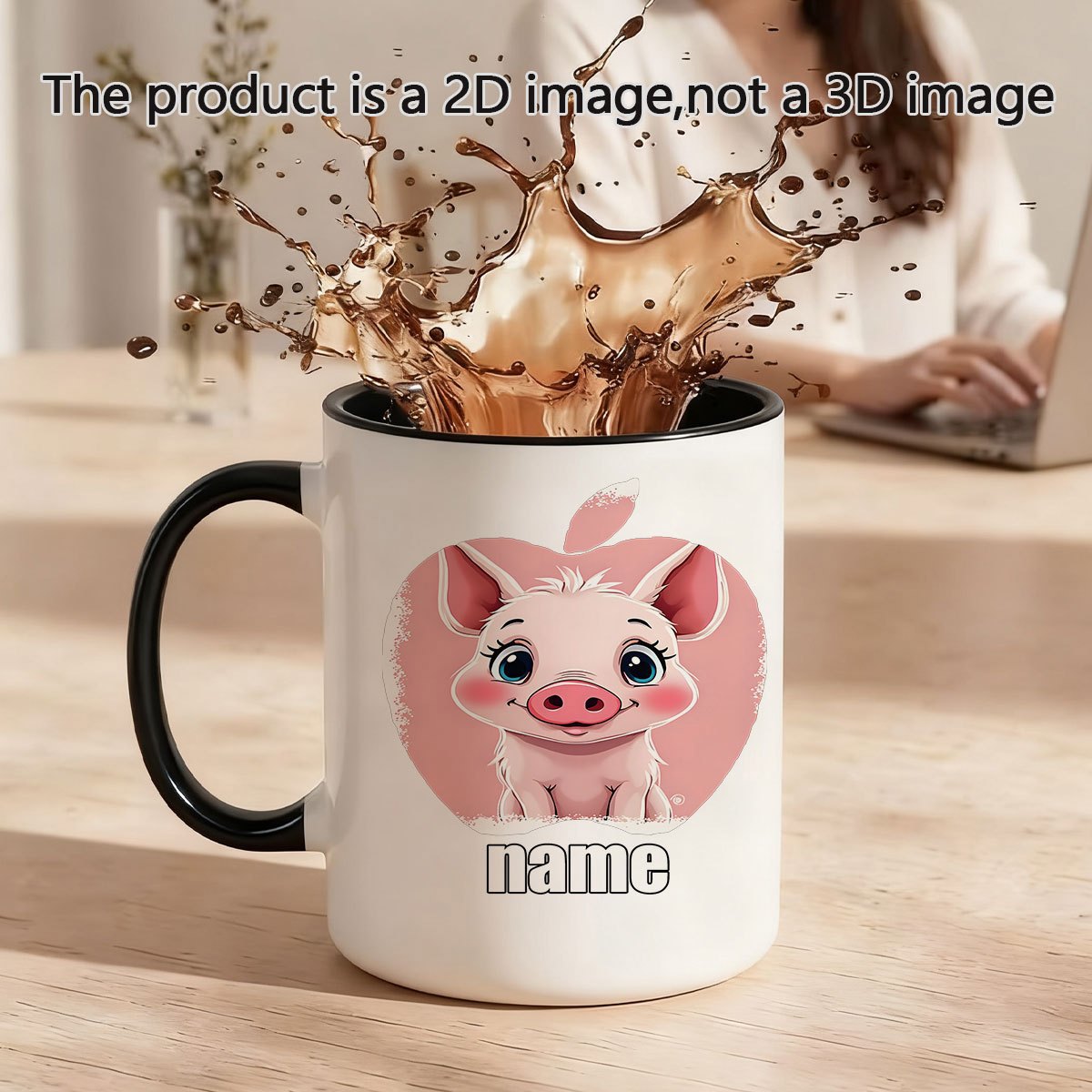 Tailorly Black Accent 11 oz Mug - customizable cartoon copywriting