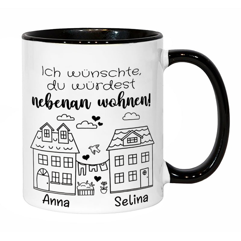 Tailorly Black Accent 11 oz Mug - 1pc 7 color mug ceramic cup 11oz 325ml fun gift microwave safe holiday gift_c965df6001084793b3afa519a218de4f