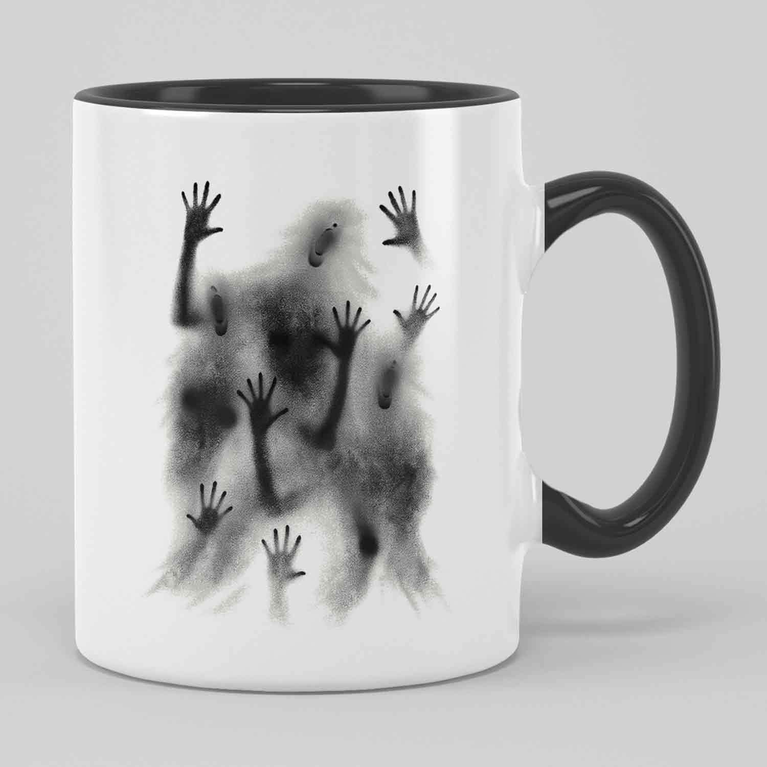 Tailorly Black Accent 11 oz Mug - spooky shadow creature