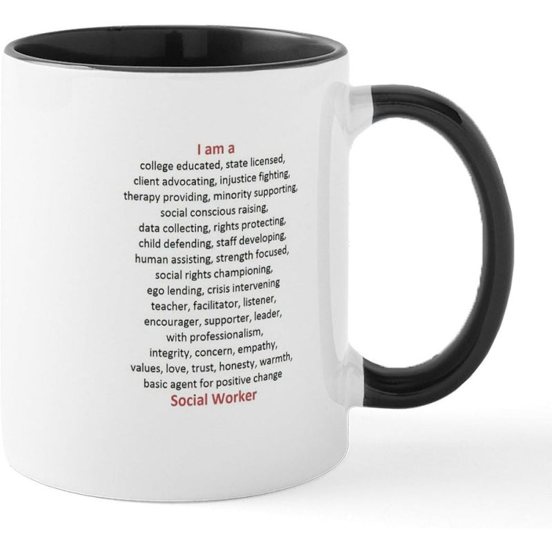 Tailorly Black Accent 11 oz Mug - designed for social workers