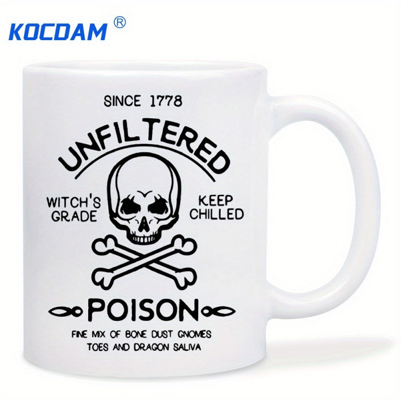 Tailorly White Ceramic 11 oz Mug - Since 1778 Unfiltered Witchs Grade Keep Chilled Poison Fine Mix Of Bone Dust Gnomes Toes And Dragon Saliva Gothic Apothecary