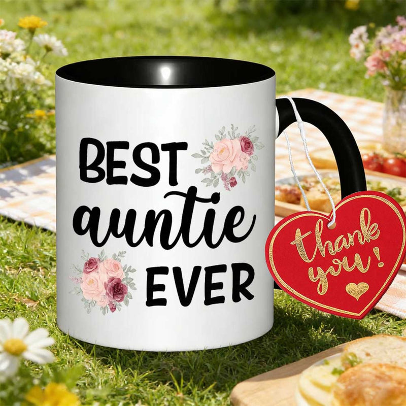 Tailorly Black Accent 11 oz Mug - best aunt