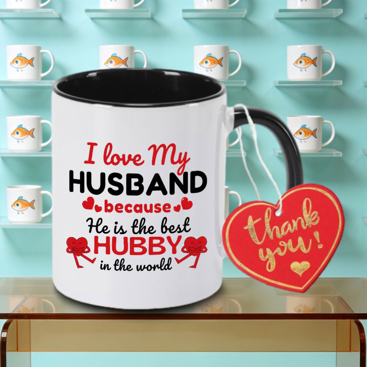Tailorly Black Accent 11 oz Mug - HUSBAND Logo
