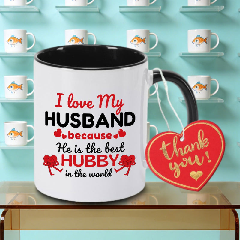 Tailorly Black Accent 11 oz Mug - HUSBAND Logo