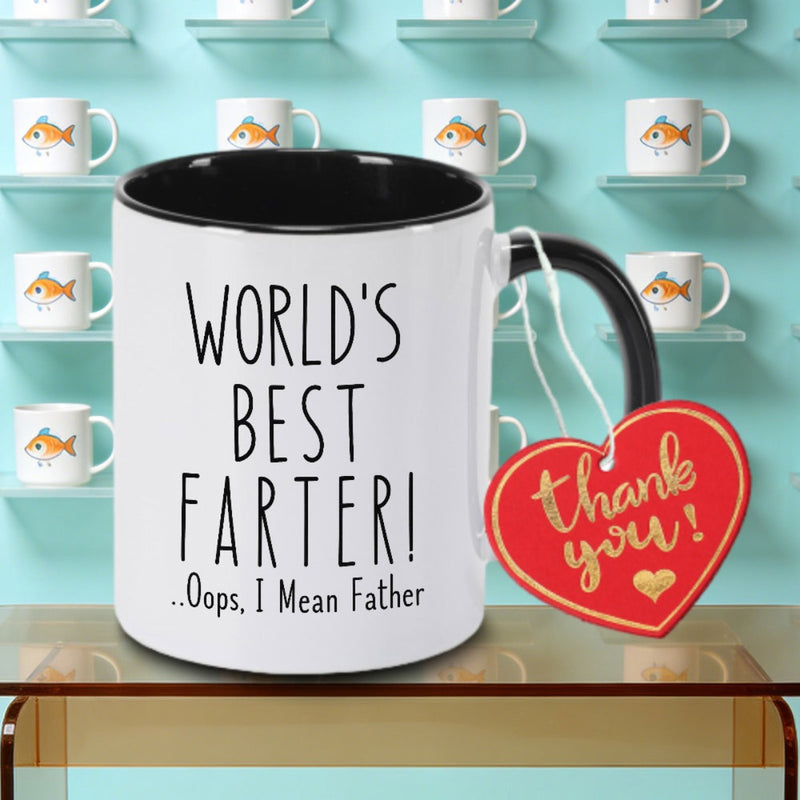 Tailorly Black Accent 11 oz Mug - The Funniest Mug for The Best Farter text