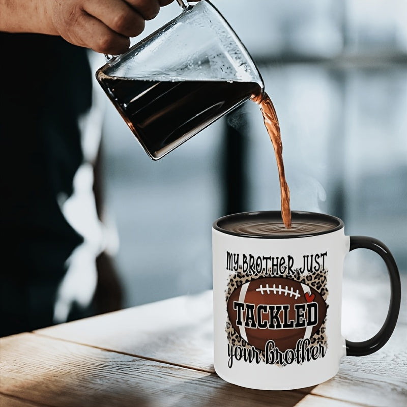 Tailorly Black Accent 11 oz Mug - funny motivational coffee mug with rim suitable for women men ceramic two tone white dishwasher for office birthday