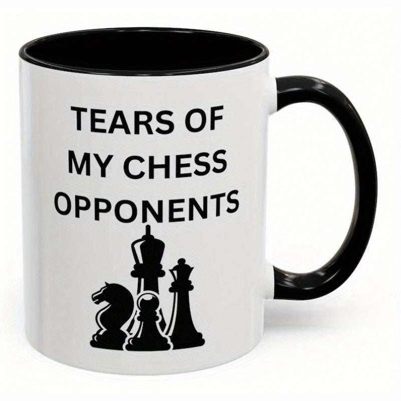 Tailorly Black Accent 11 oz Mug - my chess opponents tears design