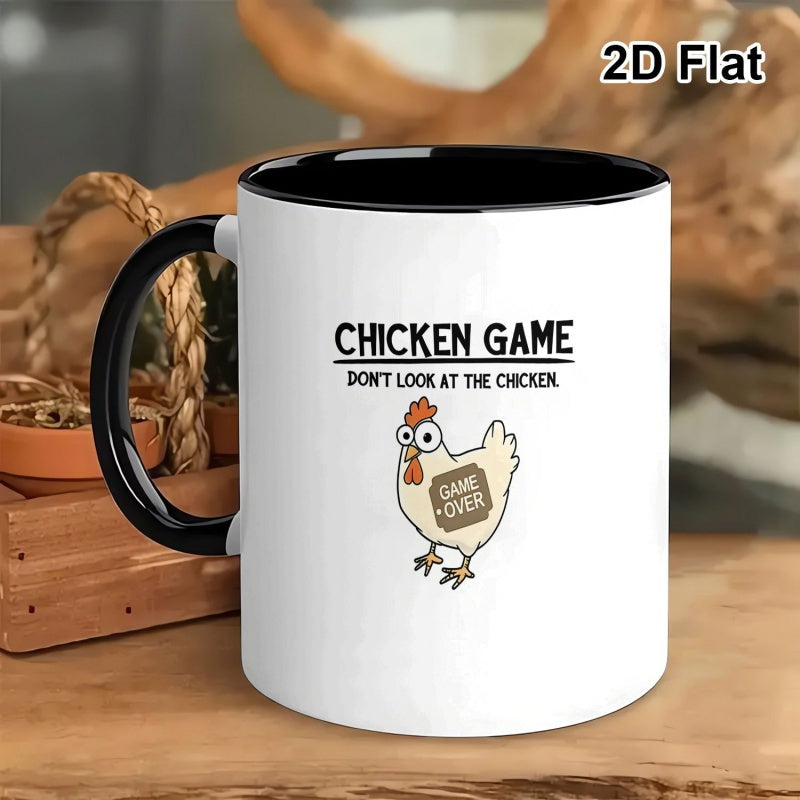 Tailorly Black Accent 11 oz Mug - funny chicken game print