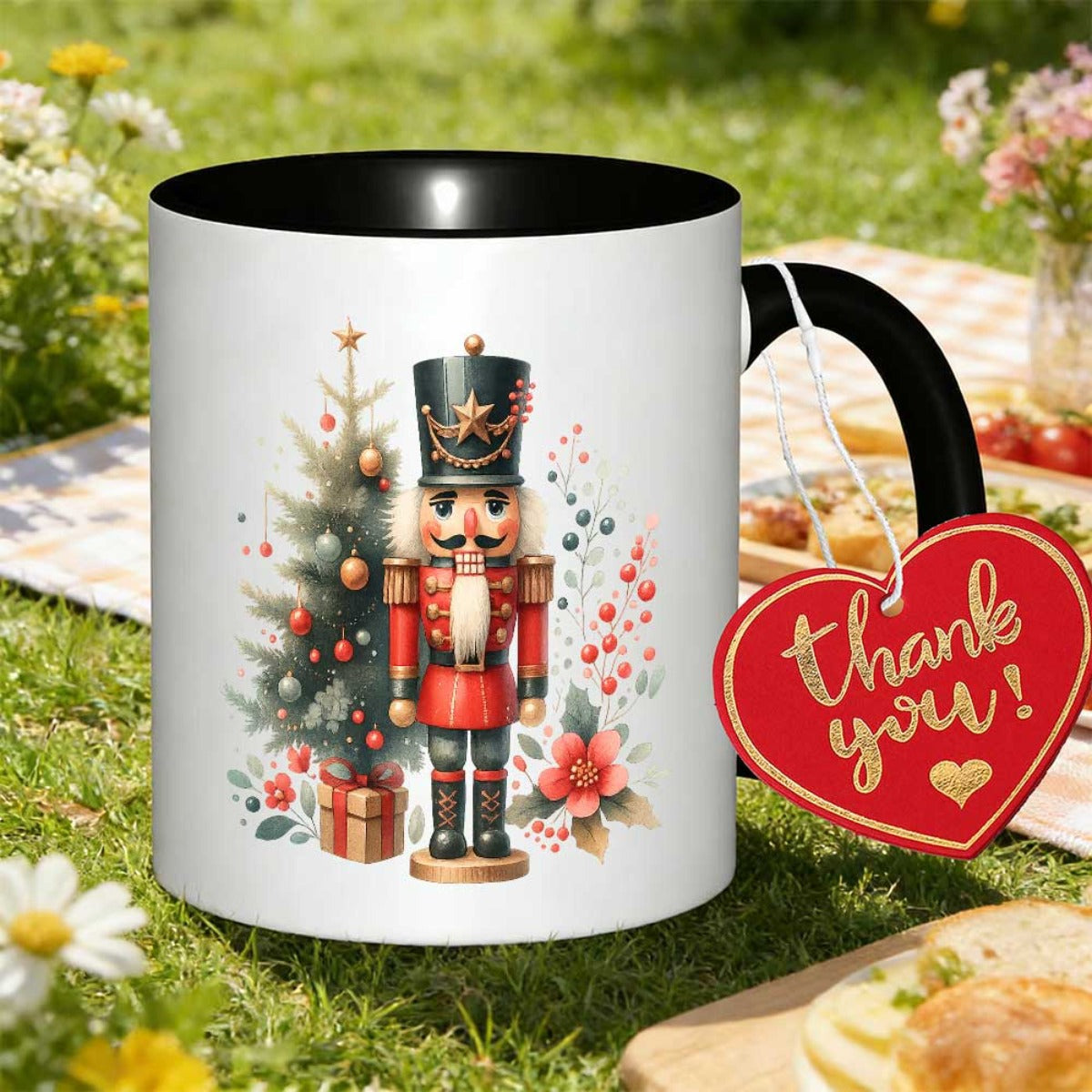 Tailorly Black Accent 11 oz Mug - nutcracker soldier
