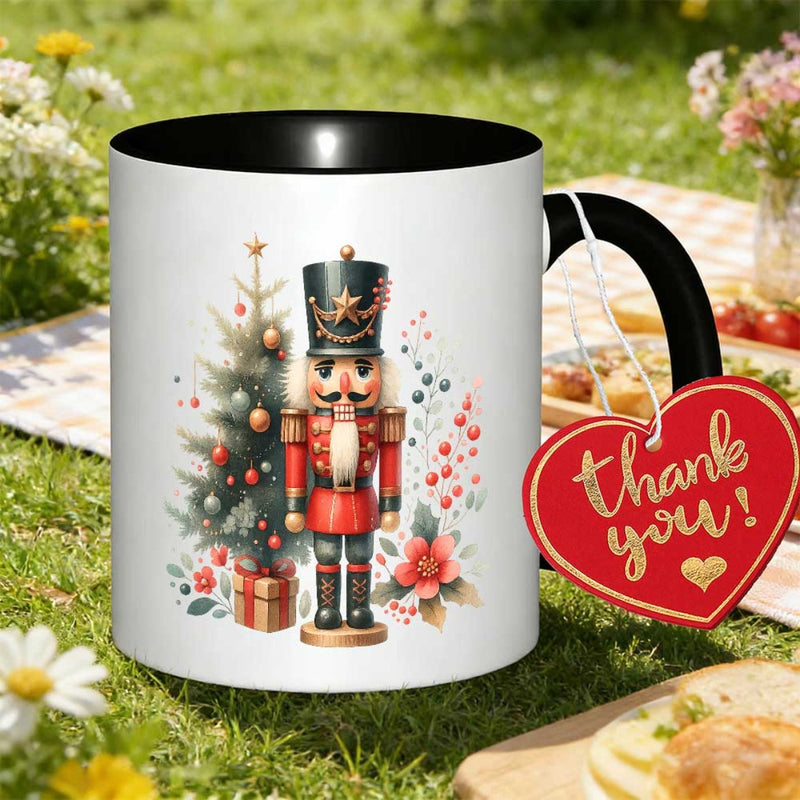 Tailorly Black Accent 11 oz Mug - nutcracker soldier