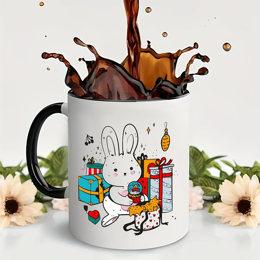 Tailorly Black Accent 11 oz Mug - cute bunny