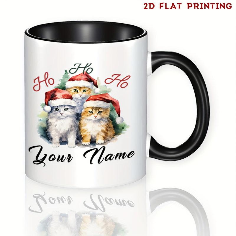 Tailorly Black Accent 11 oz Mug - custom text with name and holiday-themed elements