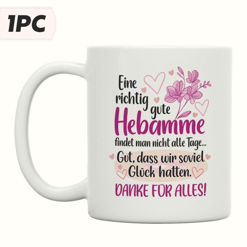 Tailorly White Ceramic 11 oz Mug - Beautiful Artistic Pink Blossoms With Hearts Arranged In Elegant Style Flower