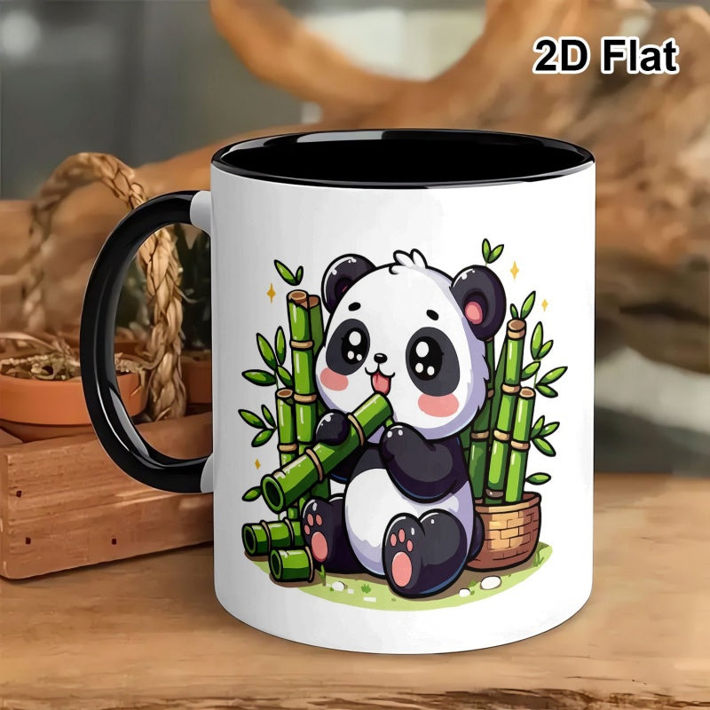 Tailorly Black Accent 11 oz Mug - adorable panda