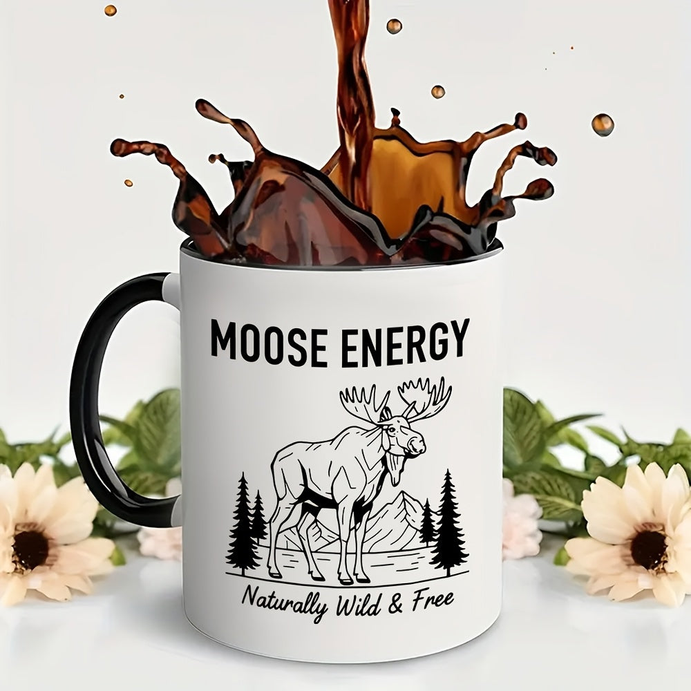 Tailorly Black Accent 11 oz Mug - moose themed