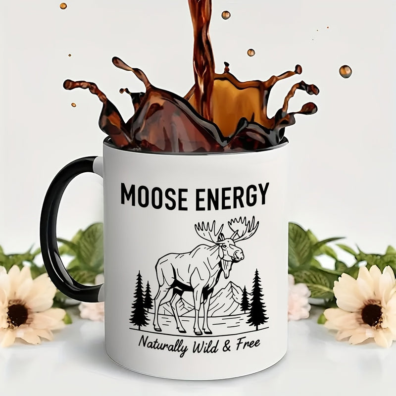 Tailorly Black Accent 11 oz Mug - moose themed