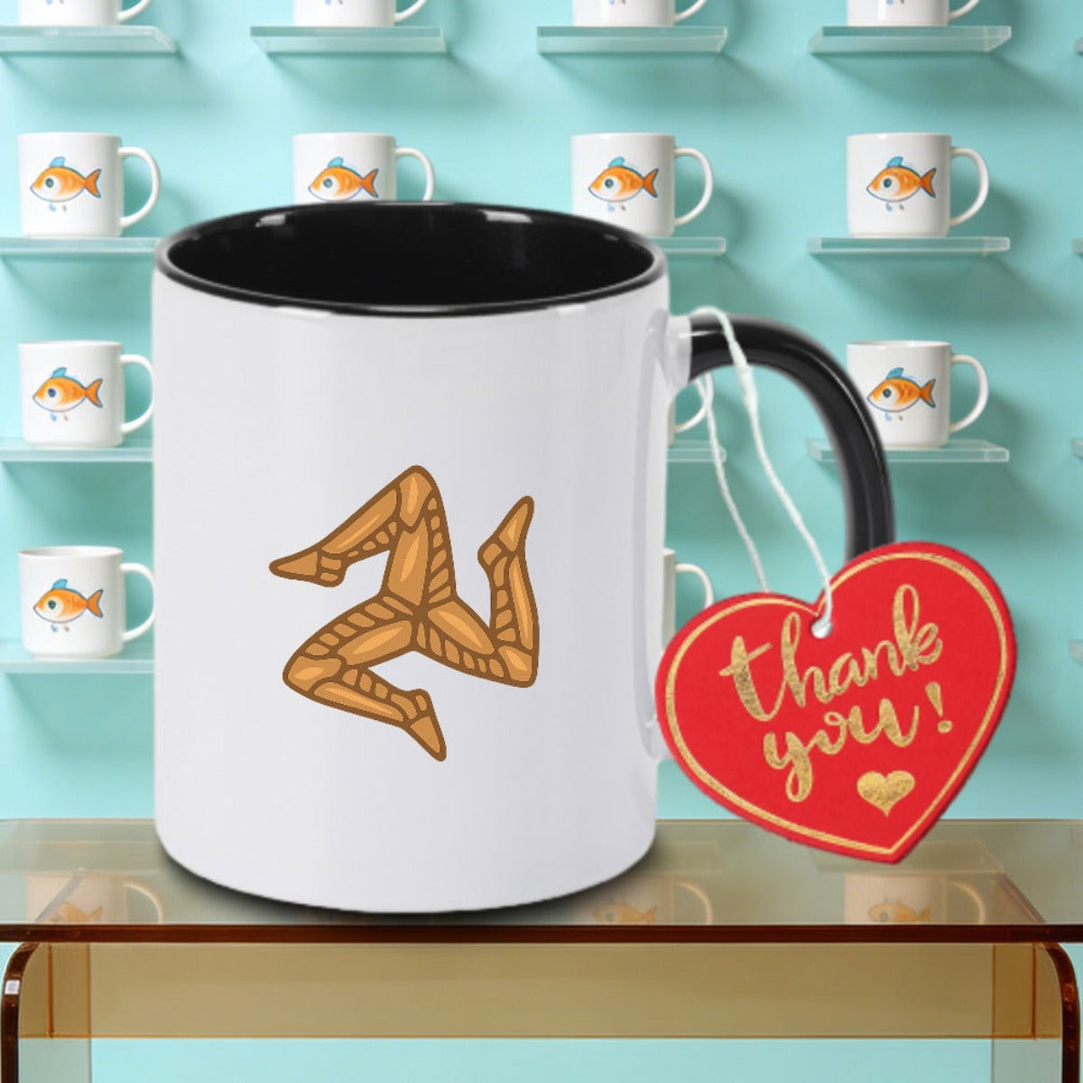Tailorly Black Accent 11 oz Mug - Hand Drawn Graphic Design Co Print Logo