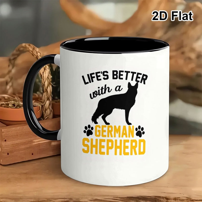 Tailorly Black Accent 11 oz Mug - german shepherd and the word "better"