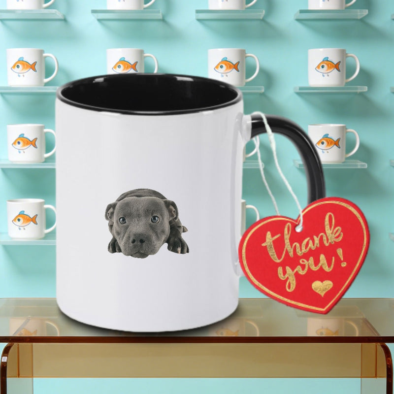 Tailorly Black Accent 11 oz Mug - Staffordshire Bull Terrier