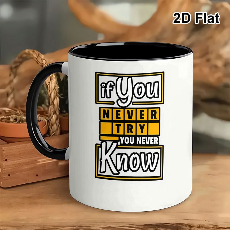 Tailorly Black Accent 11 oz Mug - never try