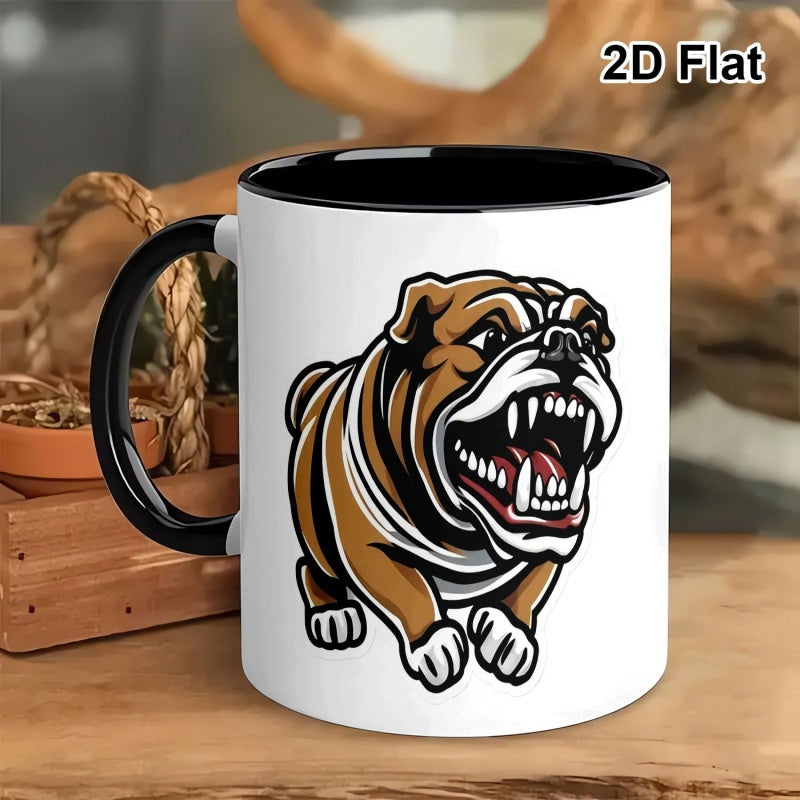 Tailorly Black Accent 11 oz Mug - bulldog graphic