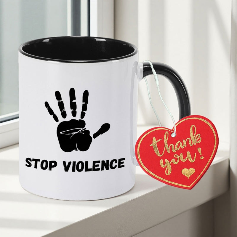 Tailorly Black Accent 11 oz Mug - black handprint